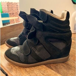 Isabel Marant platform wedge sneakers size8 *Altered As-Is*